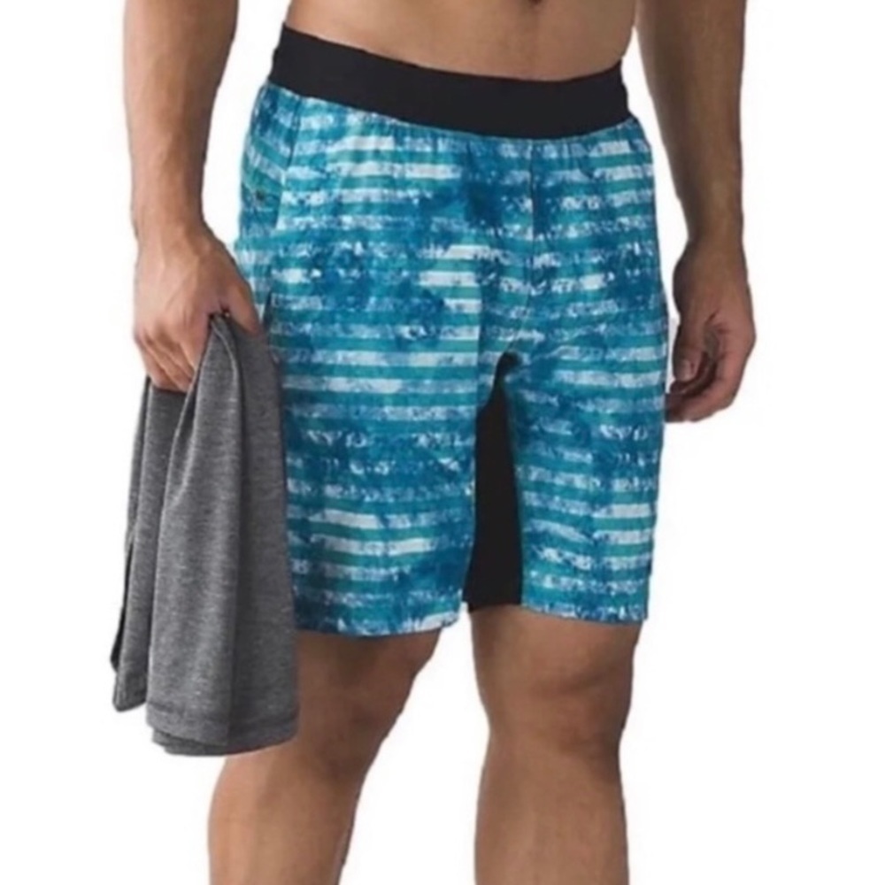 Lululemon Men's T.H.E. Short Luxtreme (Lined, 9" Inseam), Tidal Stripes - Picture 3 of 6
